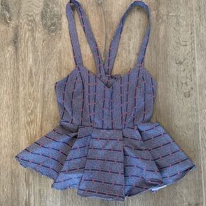 Cross back peplum top